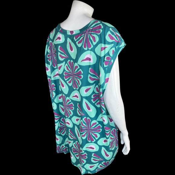 GYMWRAP CloudKNIT Everyday Luxe Performance Top 3X Purple Green Floral NWT - Picture 5 of 13